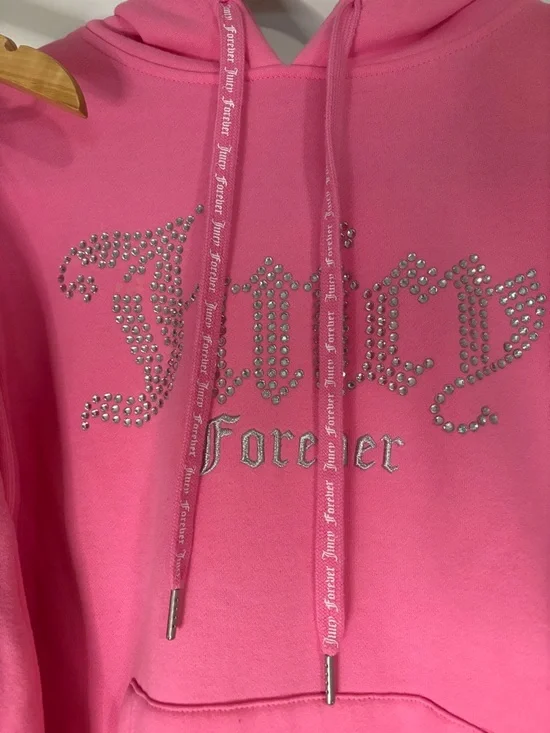 Juicy Couture Pink Rhinestone 'Juicy Forever' Hoodie & Joggers Set - Picture 6 of 7